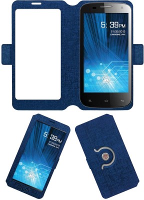 ACM Flip Cover for Spice Mi-491 Stellar Virtuoso Pro(Blue, Cases with Holder, Pack of: 1)