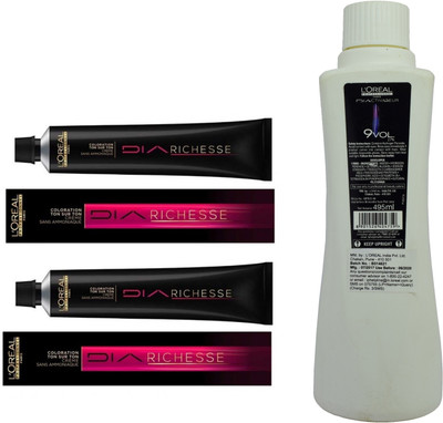 

L'Oreal DIA Ammonia Free hair color 6 Dark Blonde (2 tube) 60mL+ DIA Activateur Developer 495mL(Set of 3)