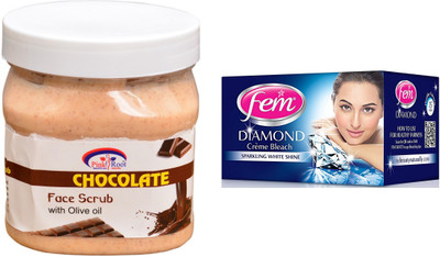 

Pink Root Chocolate Scrub 500ml, Fem Diamond Bleach(Set of 2)