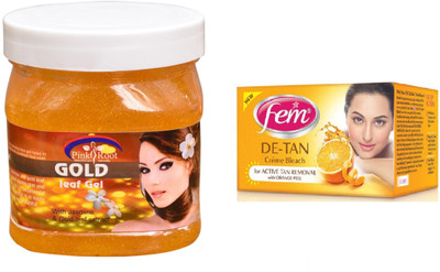 

Pink Root Gold Leaf Gel 500ml, Fem De-Tan Bleach(Set of 2)
