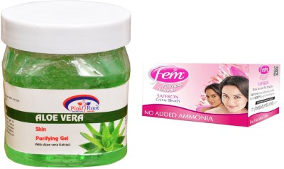 

Pink Root Aloe Vera Gel 500ml, Fem Saffron Bleach(Set of 2)