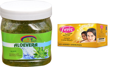 

Pink Root Aloe Vera Scrub 500ml, Fem Gold Bleach(Set of 2)