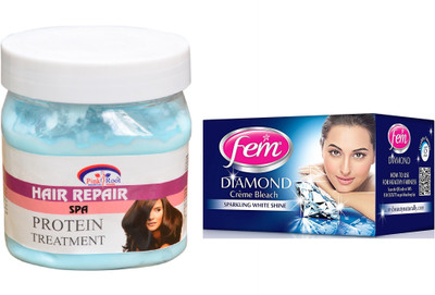 

Pink Root Hair Repair Spa 500ml, Fem Diamond Bleach(Set of 2)