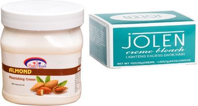 

Pink Root Almond Nourishing Cream 500ml, JOLEN Creme Bleach(Set of 2)