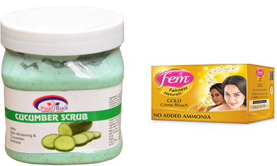 

Pink Root Cucumber Scrub 500ml, Fem Gold Bleach(Set of 2)