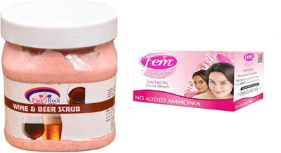 

Pink Root Wine & Beer Scrub 500ml, Fem Saffron Bleach(Set of 2)