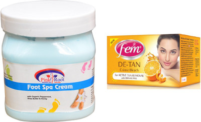 

Pink Root Foot Spa Cream 500ml, Fem De-Tan Bleach(Set of 2)
