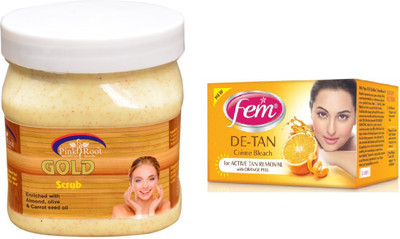 

Pink Root Gold Scrub 500ml, Fem De-Tan Bleach(Set of 2)