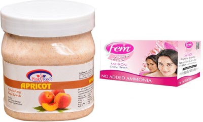 

Pink Root Apricot Scrub 500ml, Fem Saffron Bleach(Set of 2)