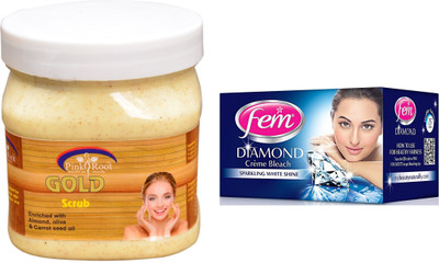 

Pink Root Gold Scrub 500ml, Fem Diamond Bleach(Set of 2)