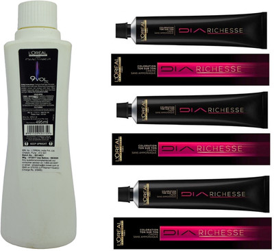 

L'Oreal DIA Ammonia Free hair color 5.31 praline Chestnut(3 tube) 60mL+ DIA Activateur Developer 495mL(Set of 4)
