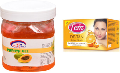 

Pink Root Papaya Gel 500ml, Fem De-Tan Bleach(Set of 2)
