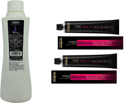 

L'Oreal DIA Ammonia Free hair color 5.25 Iced Chestnut (2 tube) 60mL+ DIA Activateur Developer 495mL(Set of 3)