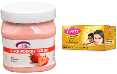 

Pink Root Strawberry Scrub 500ml, Fem Gold Bleach(Set of 2)