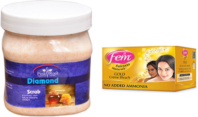 

Pink Root Diamond Scrub 500ml, Fem Gold Bleach(Set of 2)