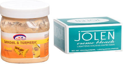 

Pink Root Sandal & Turmeric Mask 500ml, JOLEN Creme Bleach(Set of 2)