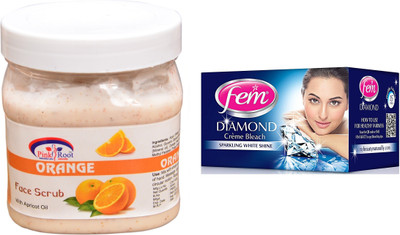 

Pink Root Orange Scrub 500ml, Fem Diamond Bleach(Set of 2)