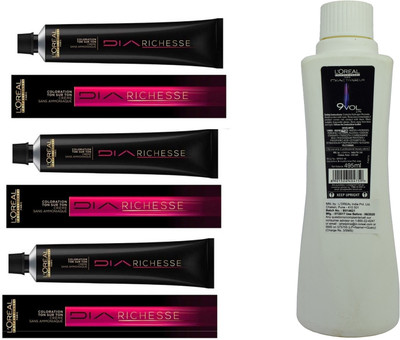 

L'Oreal DIA Ammonia Free hair color 7 Blonde (3 tube) 60mL+ DIA Activateur Developer 495mL(Set of 4)