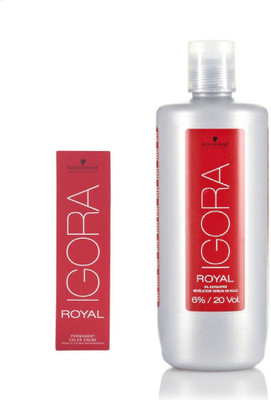 

Schwarzkopf Igora Royal Permanent color crème 3-0 Dark Brown (1tube) 60mL+ Igora Oil Developer 1000 mL(Set of 2)