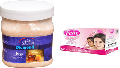 

Pink Root Diamond Scrub 500ml, Fem Saffron Bleach(Set of 2)