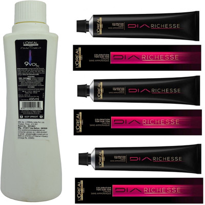 

L'Oreal DIA Ammonia Free hair color 5.5 Mahogany (3 tube) 60mL+ DIA Activateur Developer 495mL(Set of 4)