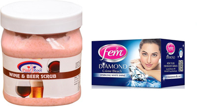 

Pink Root Wine & Beer Scrub 500ml, Fem Diamond Bleach(Set of 2)