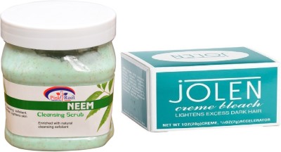 

Pink Root Neem Scrub 500ml, JOLEN Creme Bleach(Set of 2)