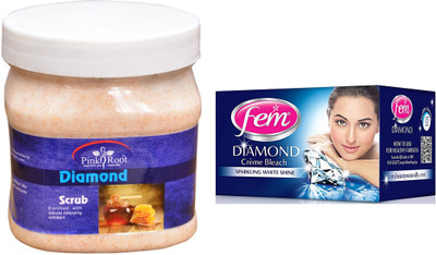 

Pink Root Diamond Scrub 500ml, Fem Diamond Bleach(Set of 2)