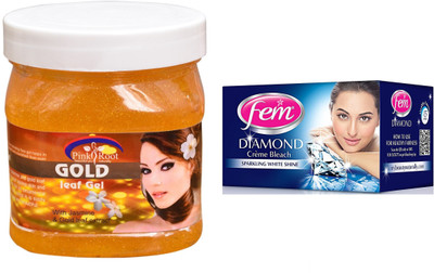 

Pink Root Gold Leaf Gel 500ml, Fem Diamond Bleach(Set of 2)