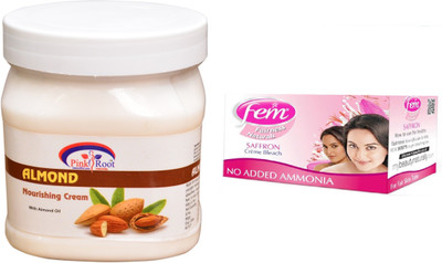 

Pink Root Almond Nourishing Cream 500ml, Fem Saffron Bleach(Set of 2)