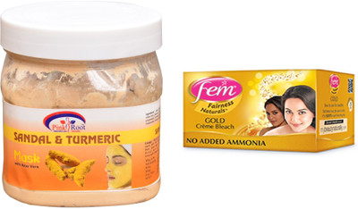 

Pink Root Sandal & Turmeric Mask 500ml, Fem Gold Bleach(Set of 2)
