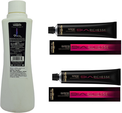 

L'Oreal DIA Ammonia Free hair color 4.20 Inidesent Burgundy(2 tube) 60mL+ DIA Activateur Developer 495mL(Set of 3)