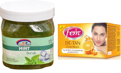 

Pink Root Mint Scrub 500ml, Fem De-Tan Bleach(Set of 2)