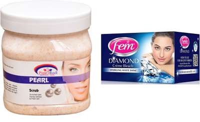

Pink Root Pearl Scrub 500ml, Fem Diamond Bleach(Set of 2)