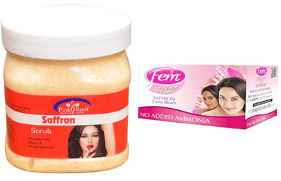 

Pink Root Saffron Scrub 500ml, Fem Saffron Bleach(Set of 2)