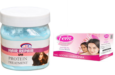 

Pink Root Hair Repair Spa 500ml, Fem Saffron Bleach(Set of 2)