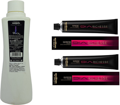 

L'Oreal DIA Ammonia Free hair color 5 Light Brown(2 tube) 60mL+ DIA Activateur Developer 495mL(Set of 3)