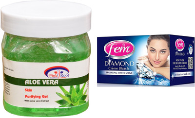 

Pink Root Aloe Vera Gel 500ml, Fem Diamond Bleach(Set of 2)
