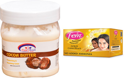 

Pink Root Cocoa Butter Cream 500ml, Fem Gold Bleach(Set of 2)