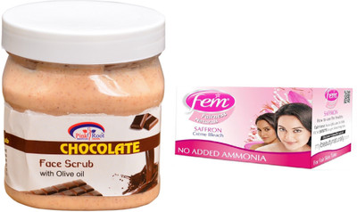 

Pink Root Chocolate Scrub 500ml, Fem Saffron Bleach(Set of 2)