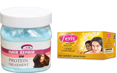 

Pink Root Hair Repair Spa 500ml, Fem Gold Bleach(Set of 2)