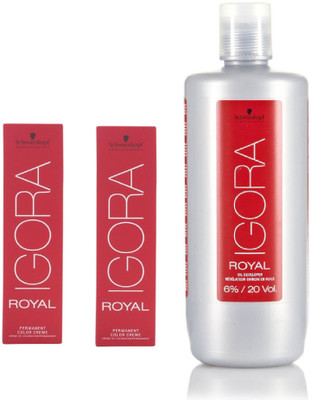 

Schwarzkopf Igora Royal Permanent color crème 5-4 Light Brown Beige(2tube) 60mL+ Igora Oil Developer 1000 mL(Set of 3)