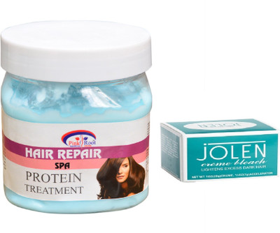 

Pink Root Hair Repair Spa 500ml, JOLEN Creme Bleach(Set of 2)