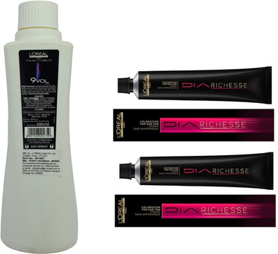

L'Oreal DIA Ammonia Free hair color 5.31 praline Chestnut(2 tube) 60mL+ DIA Activateur Developer 495mL(Set of 3)
