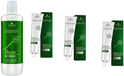 

Schwarzkopf Essensity Ammonia Free 8-45 Light Blonde Beige Gold 60 mL(3 tube) + Essensity Oil Developer 1000 mL(Set of 4)