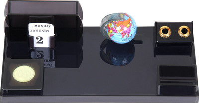 

Relish Craft 5 Compartments Acrylic, Plastic Pen Stand(Black)