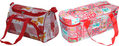 

ANNAPURNA SALES Baby Diaper Bag With Bottle Warmers or Nappy Changing Bag with 2 Bottle Warmers Combo Set of 2 Pcs. Diaper Bag(Red)