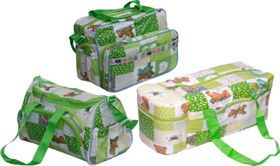 

ANNAPURNA SALES Baby Diaper Bag With Bottle Warmers or Nappy Changing Bag with 2 Bottle Warmers Combo Set of 3 Pcs. Diaper Bag(Green)