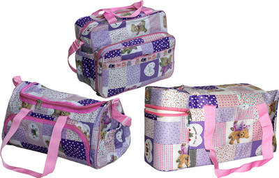 

ANNAPURNA SALES Baby Diaper Bag With Bottle Warmers or Nappy Changing Bag with 2 Bottle Warmers Combo Set of 3 Pcs. Diaper Bag(Pink)