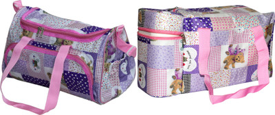 

ANNAPURNA SALES Baby Diaper Bag With Bottle Warmers or Nappy Changing Bag with 2 Bottle Warmers Combo Set of 2 Pcs. Diaper Bag(Pink)